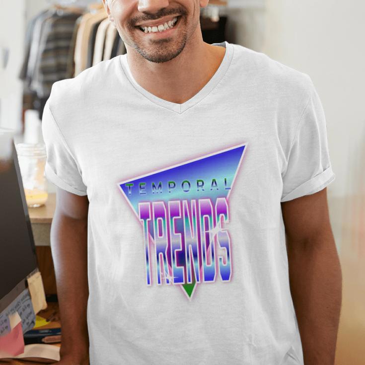 Temporal Trends Vaporwave Style Retro Nostalgia Look Premium Tri-Blend Men's V-Neck T-Shirt Temporal Trends Vaporwave Style Retro Nostalgia Look Premium Tri-Blend Men's V-Neck T-Shirt