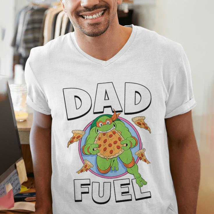 TMNT Michelangelo Dad Fuel Men's V-Neck T-Shirt