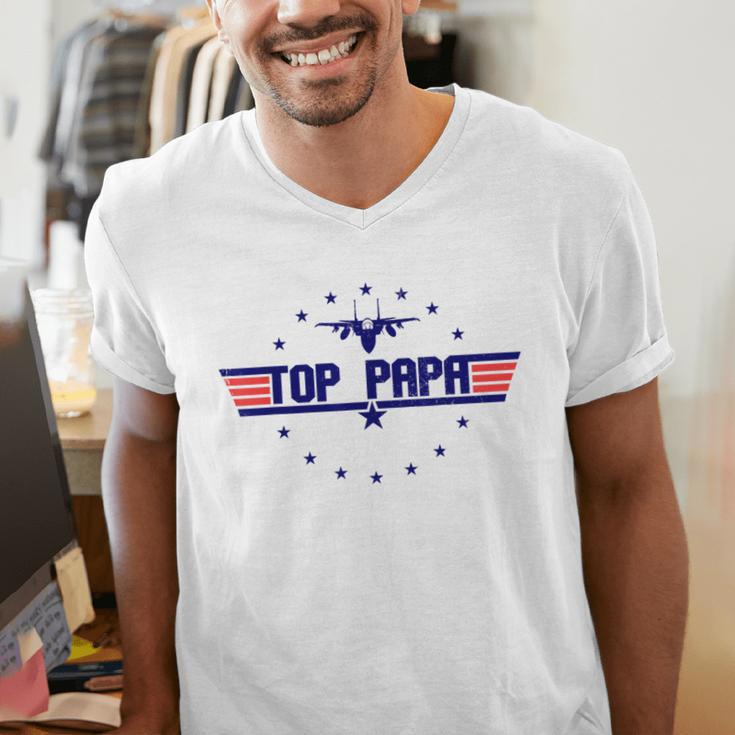 Top Papa Fathers Day Birthday For Men Dad Daddy Grandpa Men's V-Neck T-Shirt Top Papa Fathers Day Birthday For Men Dad Daddy Grandpa Men's V-Neck T-Shirt