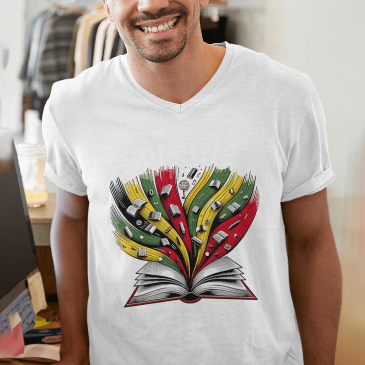 History Education Is Freedom Books Black History Premium Tri-Blend Men's V-Neck T-Shirt History Education Is Freedom Books Black History Premium Tri-Blend Men's V-Neck T-Shirt