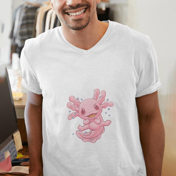 I Tried People I Prefer Axolotl Salamander Introvert Men's V-Neck T-Shirt I Tried People I Prefer Axolotl Salamander Introvert Men's V-Neck T-Shirt