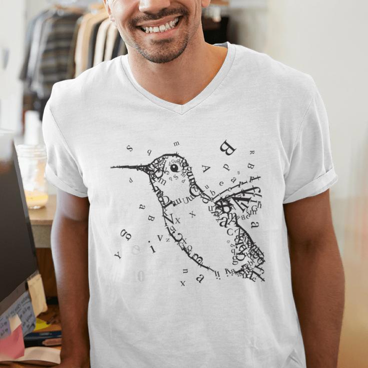 Tucson Festival Of Books TFOB 2010 Hummingbird Mascot Men's V-Neck T-Shirt