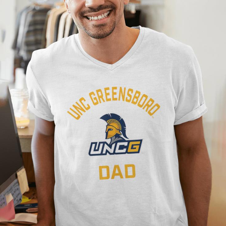 UNC Greensboro UNCG Spartans Arched Dad Men's V-Neck T-Shirt