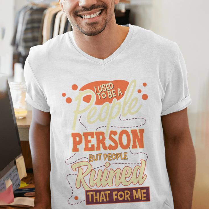 I Used To Be a People Person Antisocial Introvert Premium Men's V-Neck T-Shirt