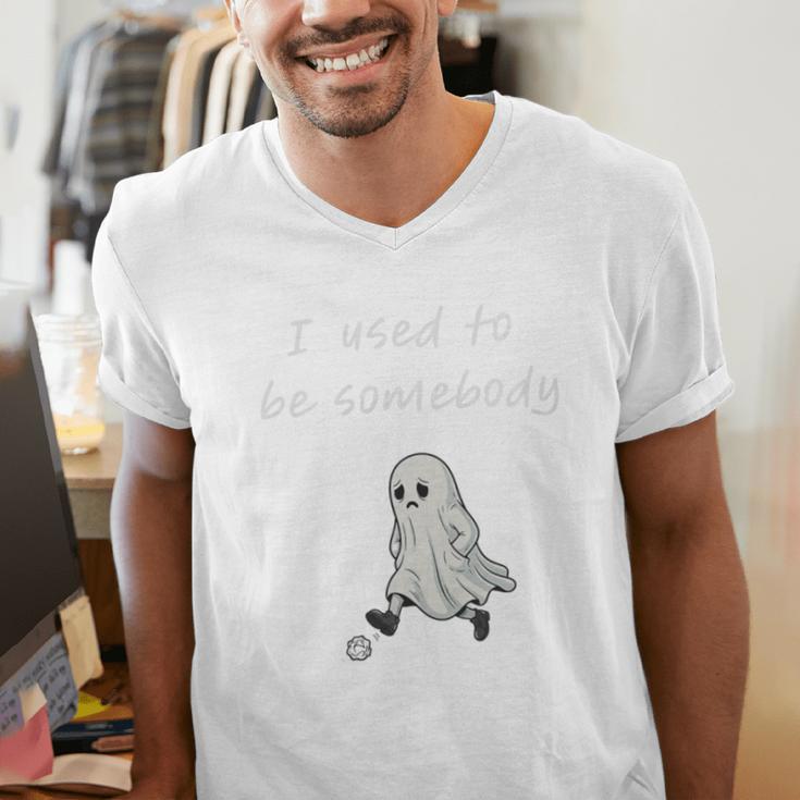 I Used To Be Somebody Nostalgia Halloween Spooky Season Premium Tri-Blend Men's V-Neck T-Shirt