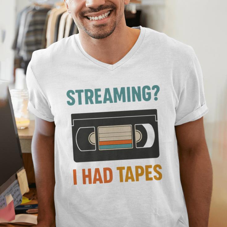 VHS Cassette Tape Retro 80s 90s Nostalgia Premium Men's V-Neck T-Shirt