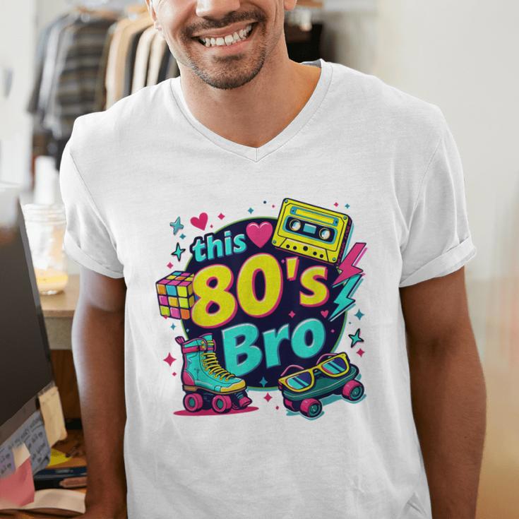 Vintage 80s Bro Eighties Party Costume 80s Nostalgia Men's V-Neck T-Shirt Vintage 80s Bro Eighties Party Costume 80s Nostalgia Men's V-Neck T-Shirt