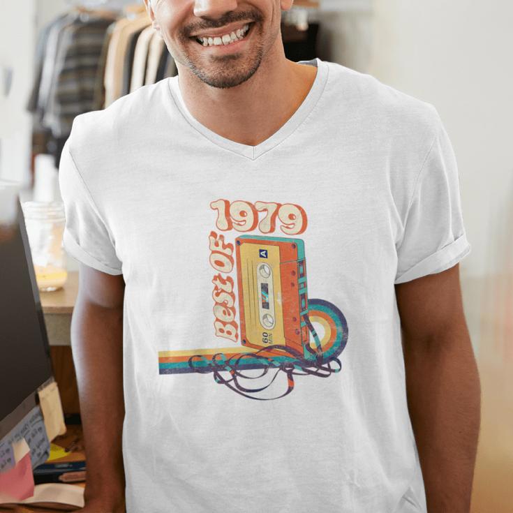 Vintage Best Of 1979 41st Birthday Graduation Cassette Tape Men's V-Neck T-Shirt