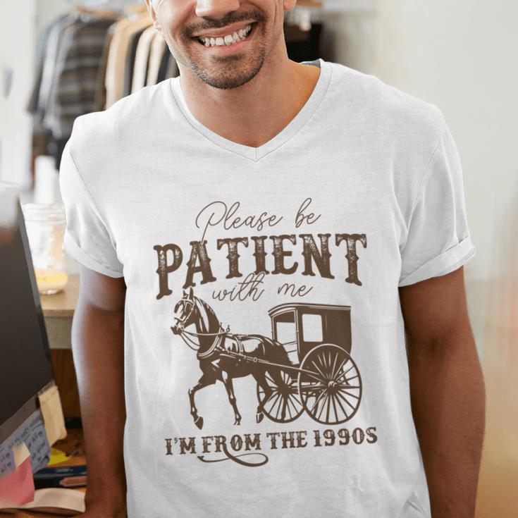 Vintage Please Be Patient With Me I'm From The 1900s On Back Men's V-Neck T-Shirt Vintage Please Be Patient With Me I'm From The 1900s On Back Men's V-Neck T-Shirt