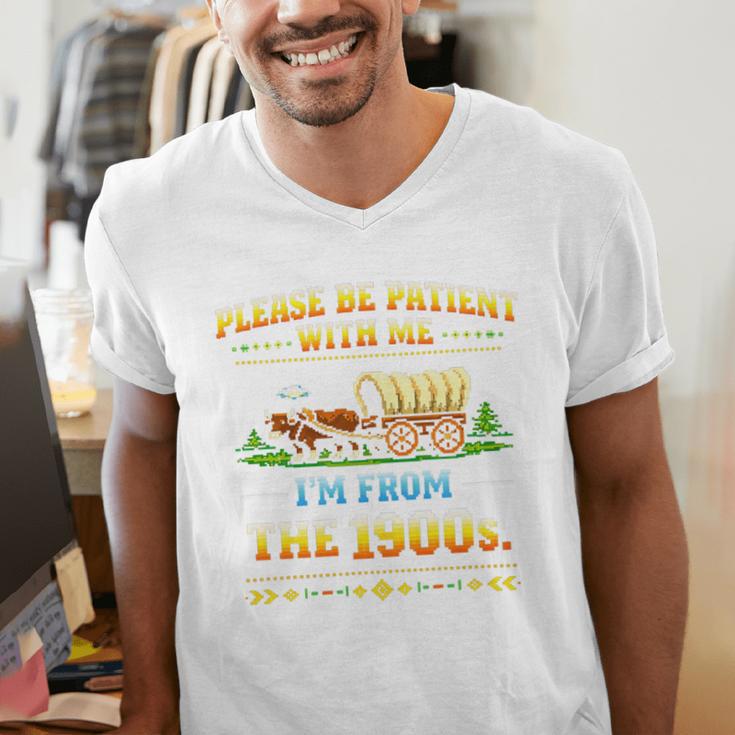 Vintage Please Be Patient With Me I'm From The 1900s Premium Tri-Blend Men's V-Neck T-Shirt