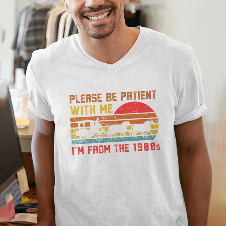 Vintage Retro Please Be Patient With Me I'm From The 1900s Premium Men's V-Neck T-Shirt Vintage Retro Please Be Patient With Me I'm From The 1900s Premium Men's V-Neck T-Shirt