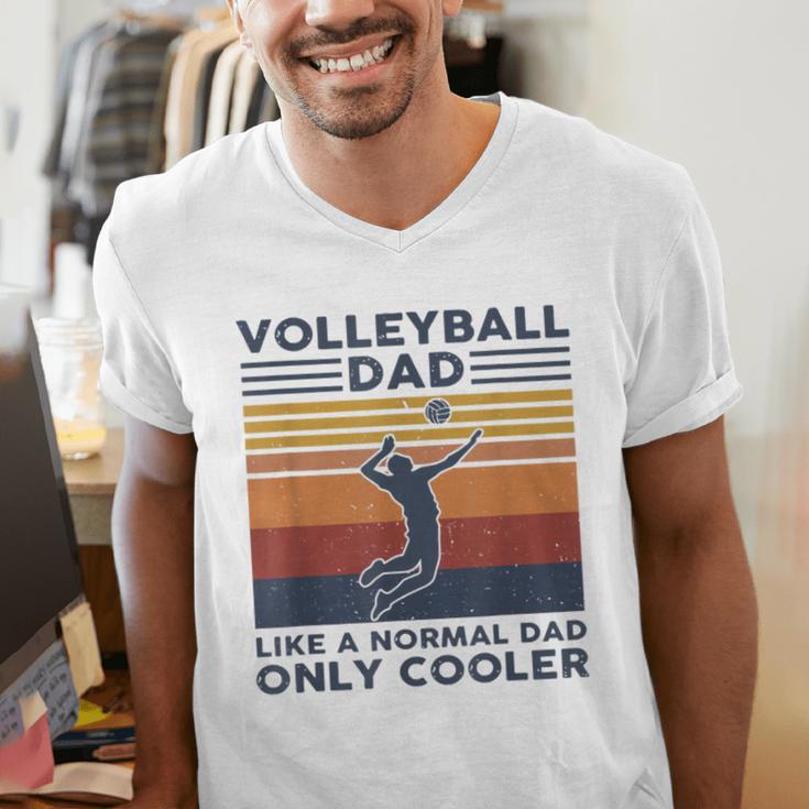 Volleyball Dad Like A Normal Dad Only Cooler Vintage Men's V-Neck T-Shirt