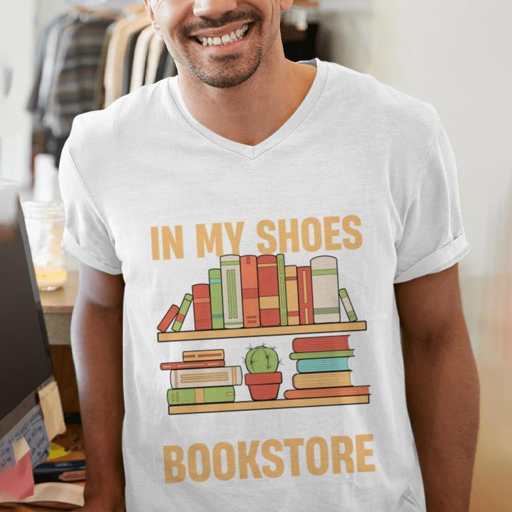 If You Walk A Mile In My Shoes You'Ll End Up At Bookstore Men's V-Neck T-Shirt
