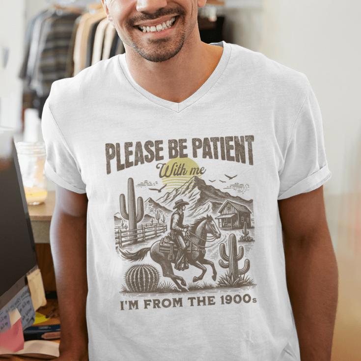 Western Please Be Patient With Me I'm From The 1900s Men's V-Neck T-Shirt Western Please Be Patient With Me I'm From The 1900s Men's V-Neck T-Shirt
