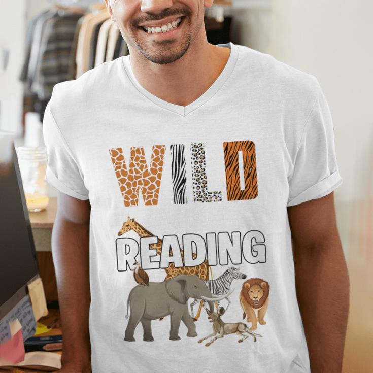 Wild About Reading Book Reader Book Nerd Book Reading Lover Premium Tri-Blend Men's V-Neck T-Shirt