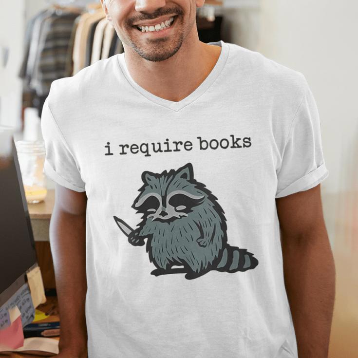 Women's i Require Books Raccoon Men's V-Neck T-Shirt