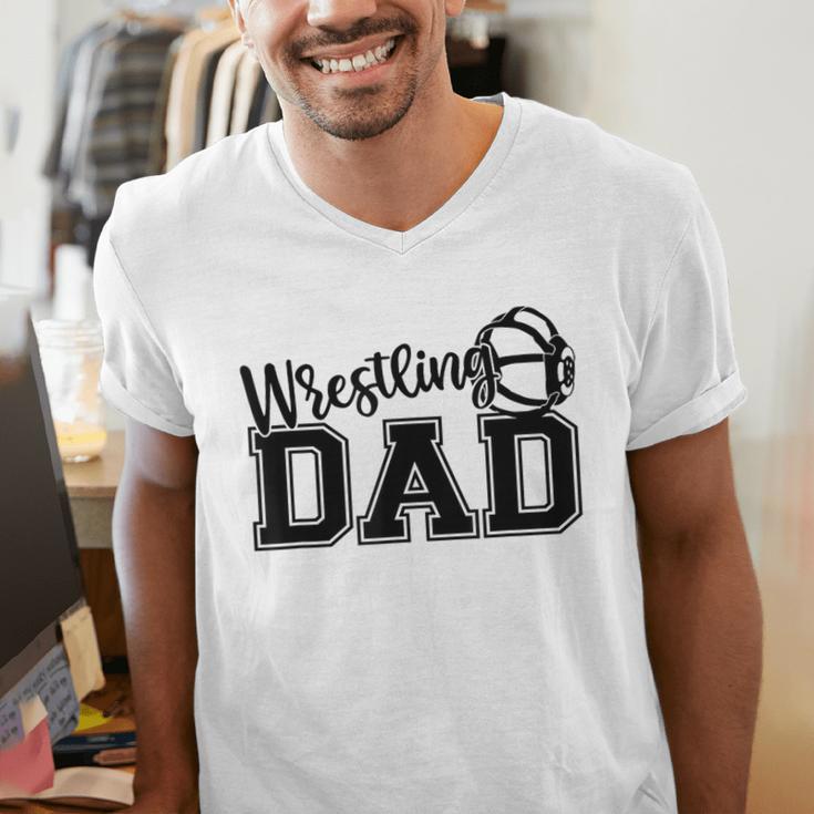 Wrestling Dad Hobby Wrestle Wrestler Martial Arts Father Men's V-Neck T-Shirt