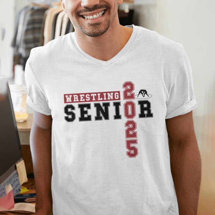 Wrestling Senior Night Wrestling Senior 2025 Graduation 70 Men's V-Neck T-Shirt