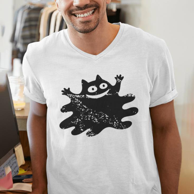 Yk2 Grunge Scary Cat With Tail Tomboy 90s Nostalgia Indie Men's V-Neck T-Shirt