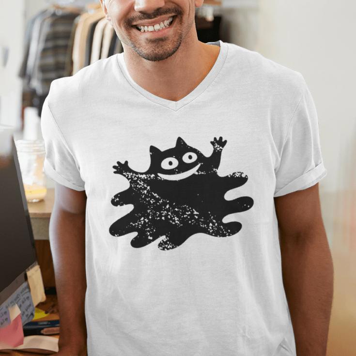 Yk2 Grunge Scary Cat With Tail Tomboy 90s Nostalgia Indie Premium Tri-Blend Men's V-Neck T-Shirt
