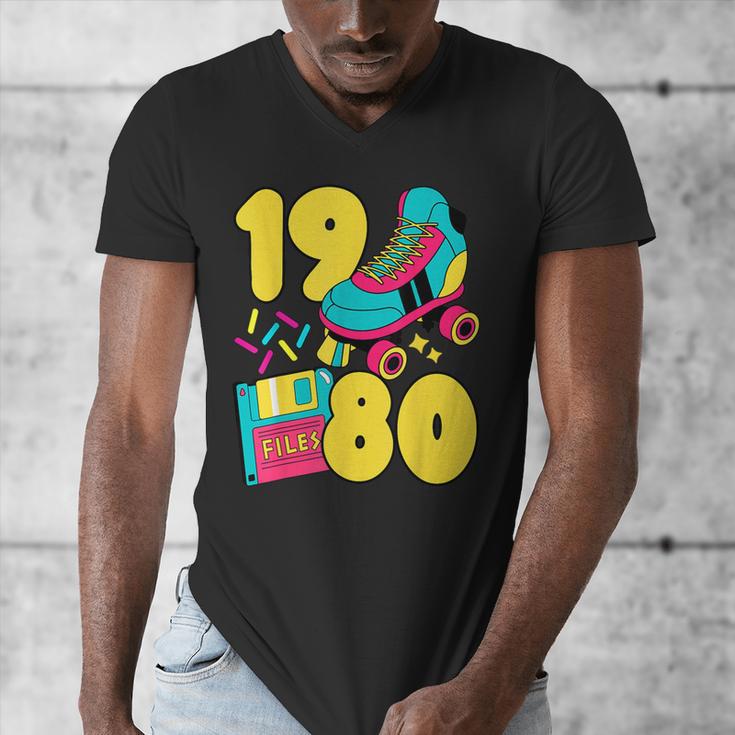 1980 Retro Raised In The 80s Old School Nostalgia Vibes Men's V-Neck T-Shirt