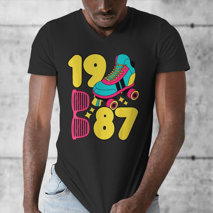 1987 Retro Raised In The 80s Old School Nostalgia Vibes Men's V-Neck T-Shirt