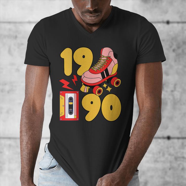 1990 Retro Raised On 90s Music Old School Nostalgia Punk Men's V-Neck T-Shirt