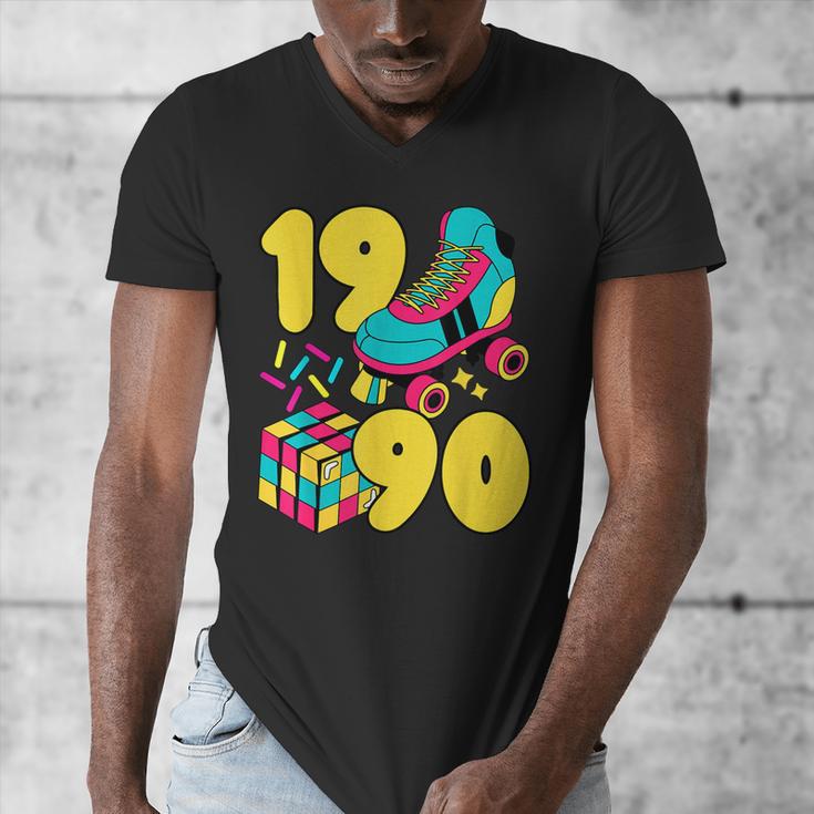1990 Retro Raised In The 90s Old School Nostalgia Vibes Men's V-Neck T-Shirt