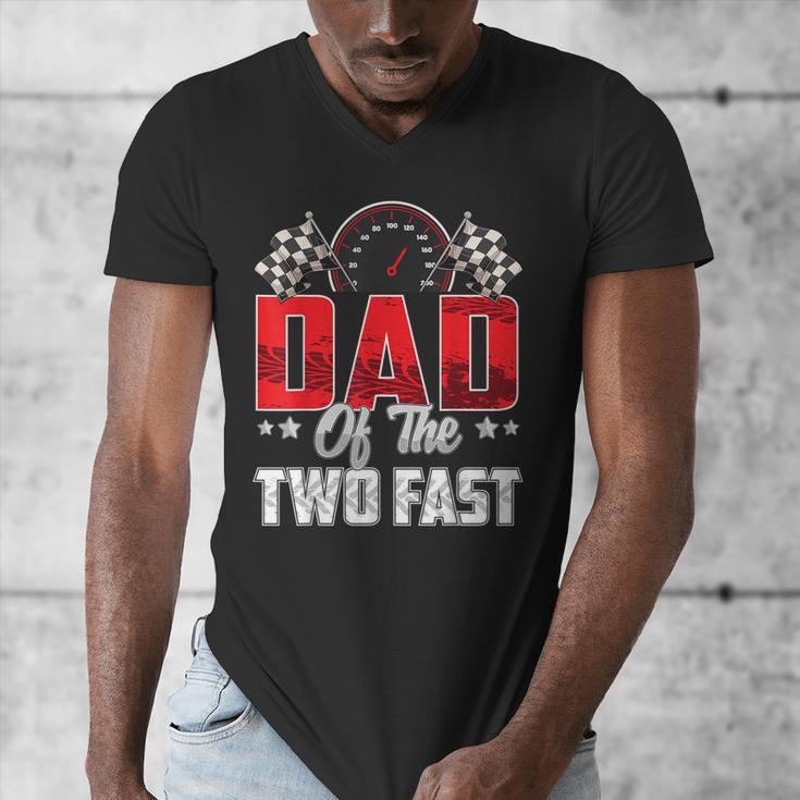 2 Year Old Racing Car Two Fast Birthday 2nd Family Dad Men's V-Neck T-Shirt