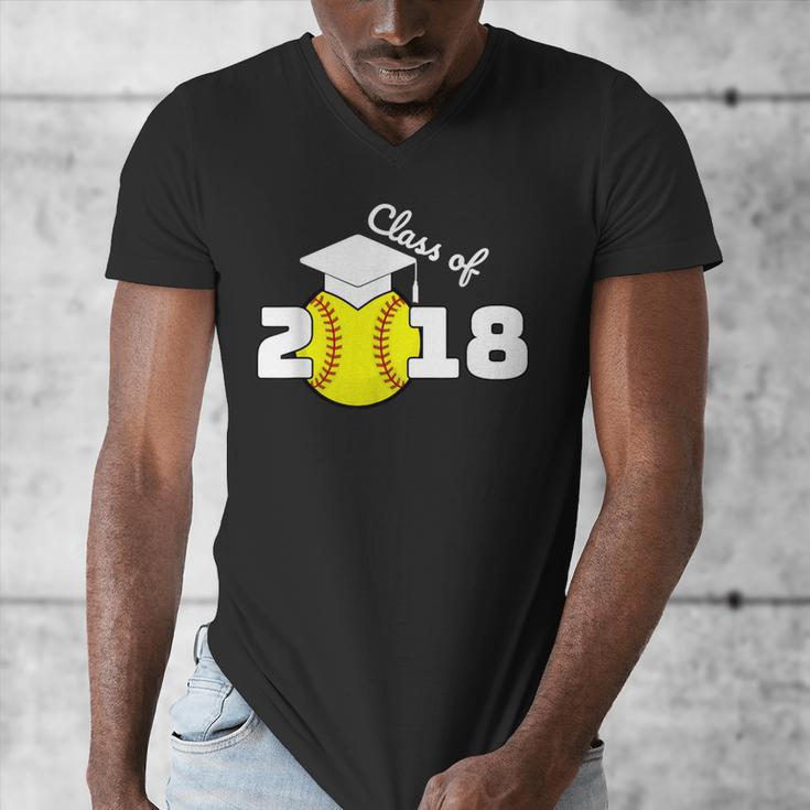 2018 Softball Senior Graduation Shirt For Girls Grad Men's V-Neck T-Shirt