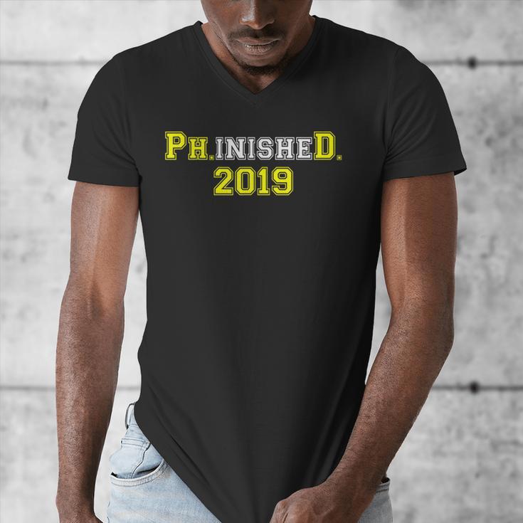 2019 PhinisheD Graduation Ph D College Phinished Men's V-Neck T-Shirt