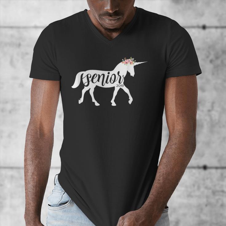 2019 Senior Unicorn Shirt Graduation High School College Men's V-Neck T-Shirt