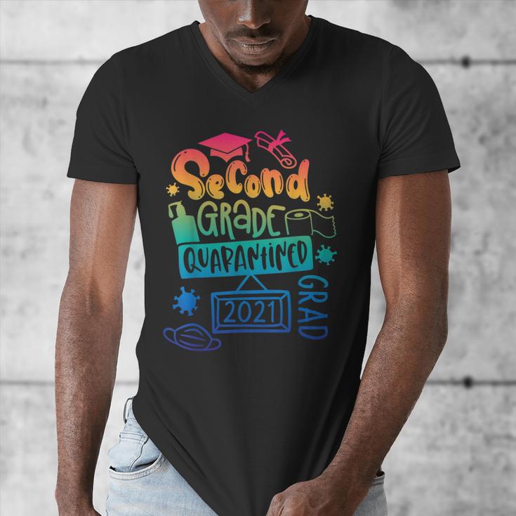 2nd Grade 2021 Graduate Quarantine Second Grade Graduation Men's V-Neck T-Shirt