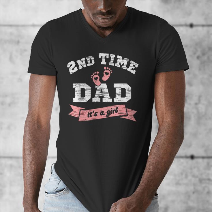 2nd Second Time Dad It's a Girl Gender Reveal Dad Of 2 Kids Men's V-Neck T-Shirt 2nd Second Time Dad It's a Girl Gender Reveal Dad Of 2 Kids Men's V-Neck T-Shirt