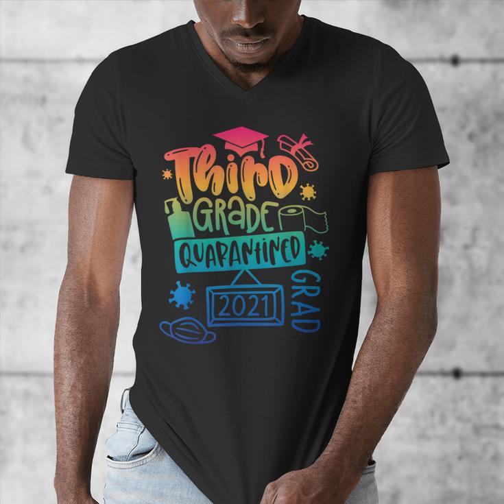 3rd Grade 2021 Graduate Quarantine Third Grade Graduation Men's V-Neck T-Shirt