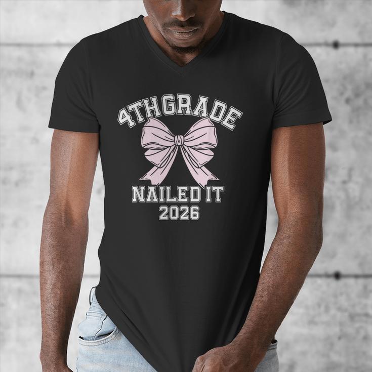 4th Grade Bow 2026 Fourth Grade Graduation Men's V-Neck T-Shirt