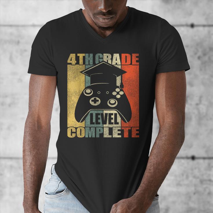 4th Grade Level Complete Gamer Class Of 2023 Graduation Men's V-Neck T-Shirt
