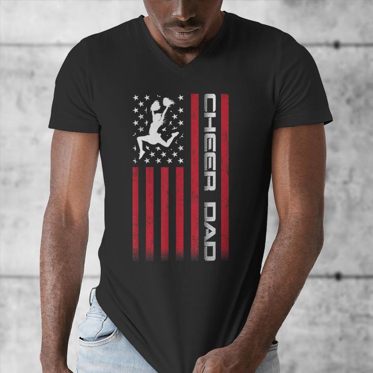 4th Of July US Flag Cheer Dad Shirt For Father's Cheer Men's V-Neck T-Shirt