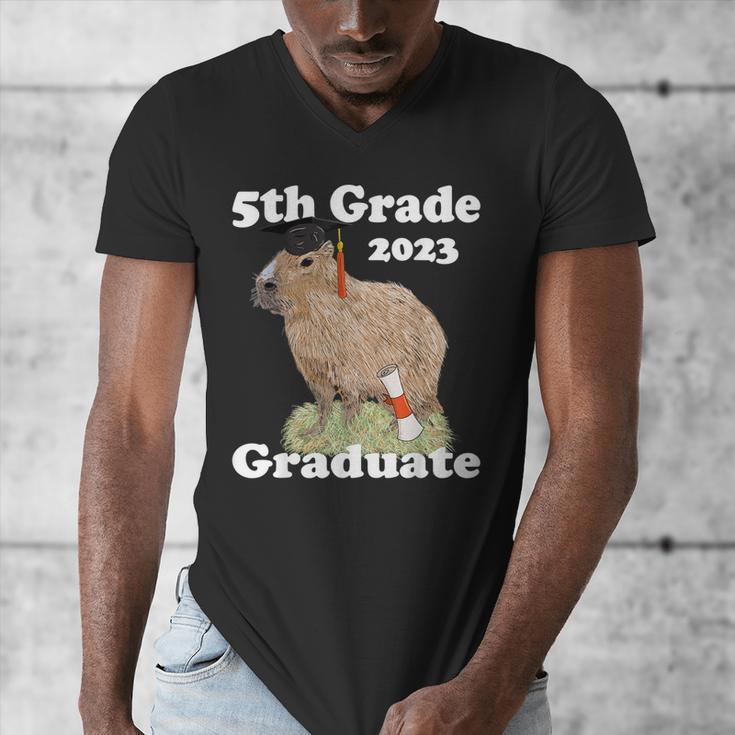 5th Grade Graduation Class Of 2023 Capybara Fifth Graduate Men's V-Neck T-Shirt
