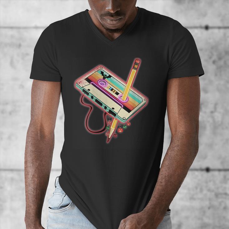 80s 90s Retro Halloween's Party Costume Nostalgia Cassette Men's V-Neck T-Shirt