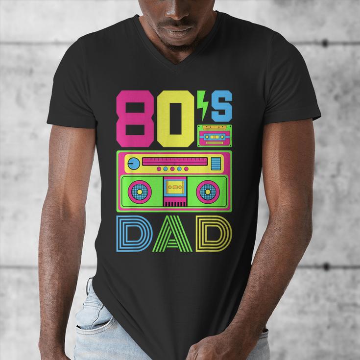 80s Dad 1980s Fashion Eighties Theme Outfit Fathers Day 80's Men's V-Neck T-Shirt