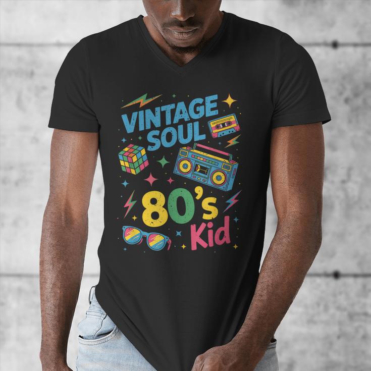 80’s Kid Nostalgia Retro Music Lover Retro 1980s Throwback Men's V-Neck T-Shirt