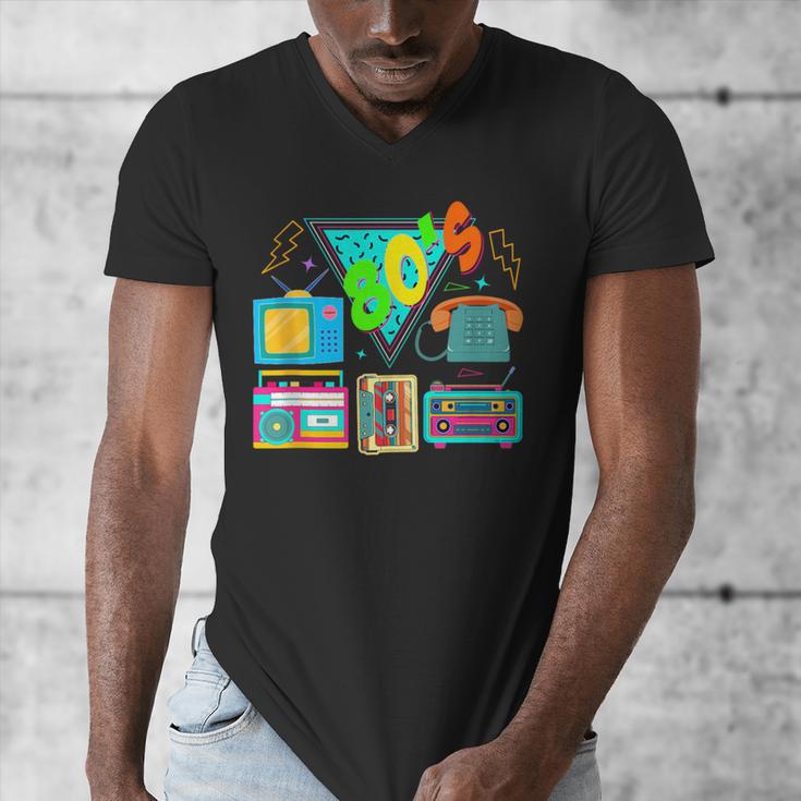 80's Vintage Cassette Tape Nostalgia Mixtape Era 1980s Retro Men's V-Neck T-Shirt