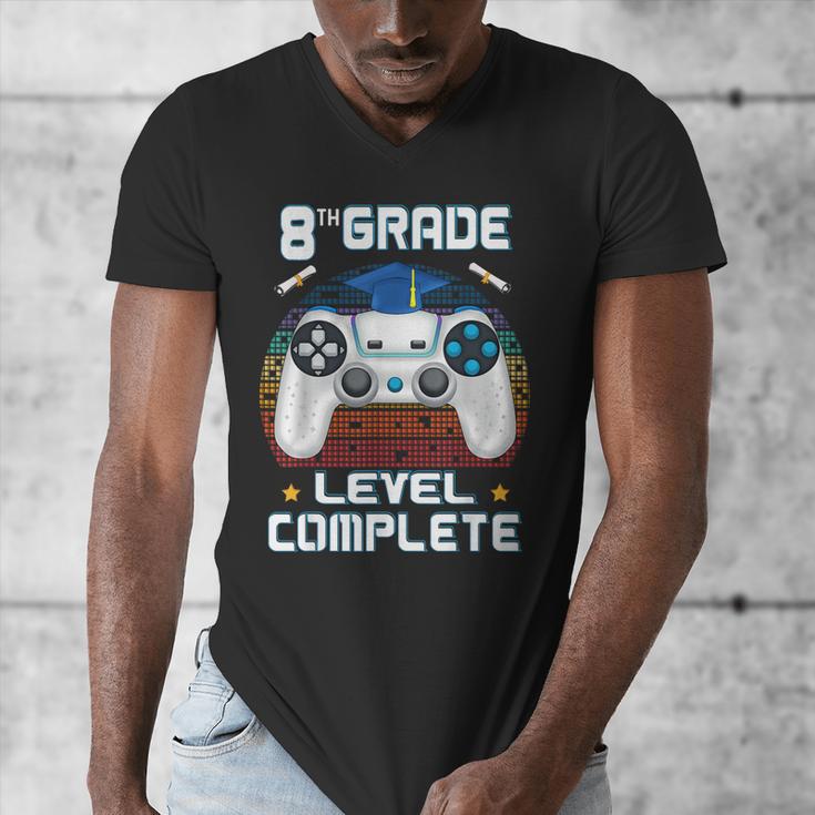 8th Grade Level Complete Graduation Class 2023 Gamer Boys Men's V-Neck T-Shirt