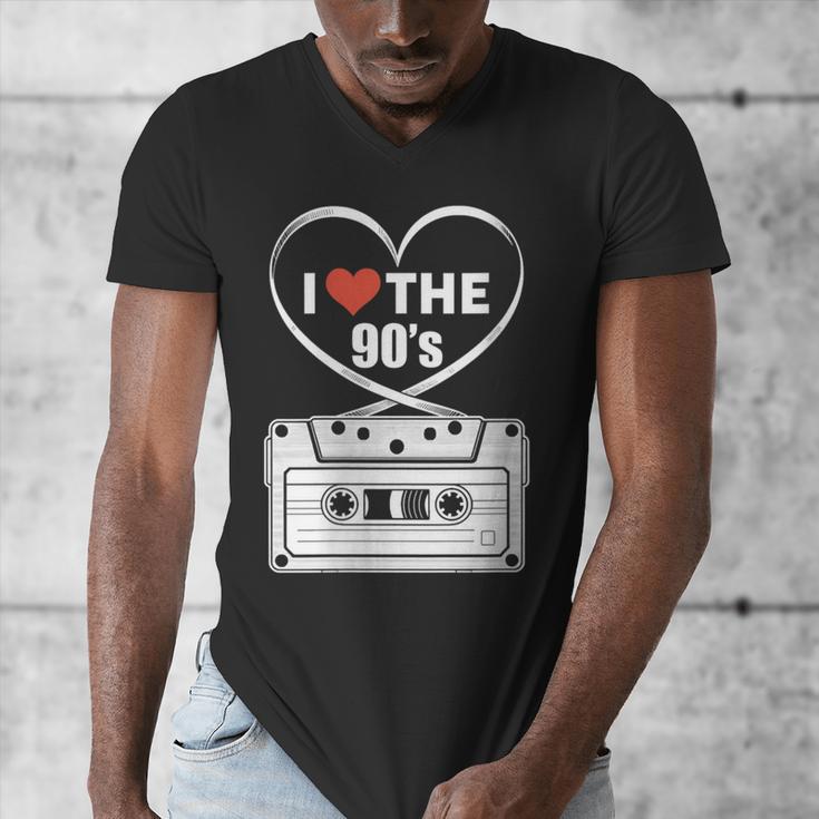 90s Nostalgia Cassette Heart Retro I Love The 90s Men's V-Neck T-Shirt
