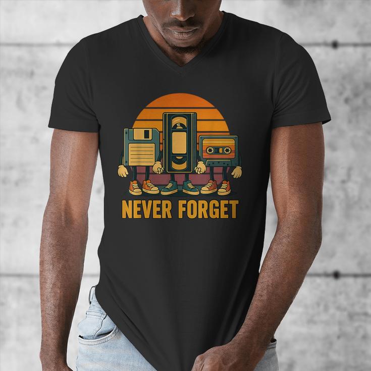 90s Nostalgia Never Forget Retro Men's V-Neck T-Shirt