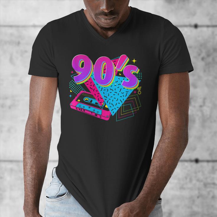 90's Vibe Retro Style Cassette Tape Nostalgia 1990s Party Men's V-Neck T-Shirt