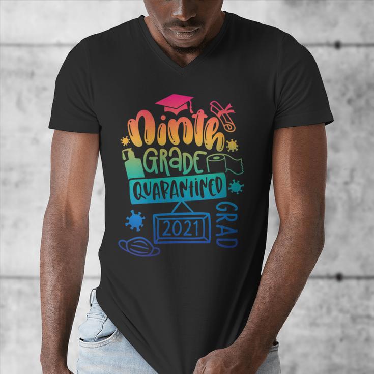 9th Grade Graduate 2021 Graduate Quarantine Ninth Graduation Men's V-Neck T-Shirt