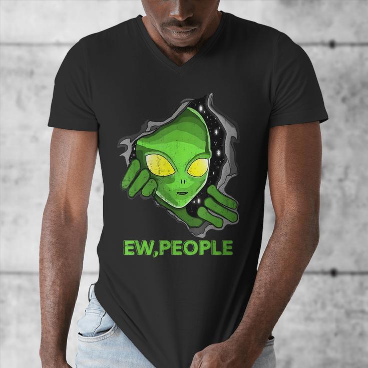 Alien Face Ew People UFO Introvert Meme Men Women Kids Men's V-Neck T-Shirt Alien Face Ew People UFO Introvert Meme Men Women Kids Men's V-Neck T-Shirt
