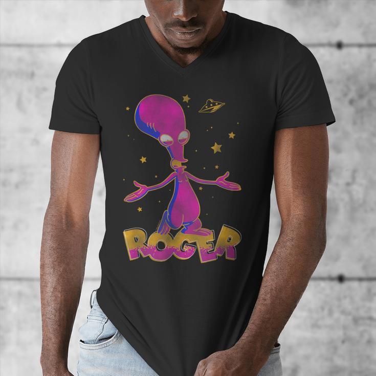 American Dad Outer Space Roger Cartoon Men's V-Neck T-Shirt American Dad Outer Space Roger Cartoon Men's V-Neck T-Shirt